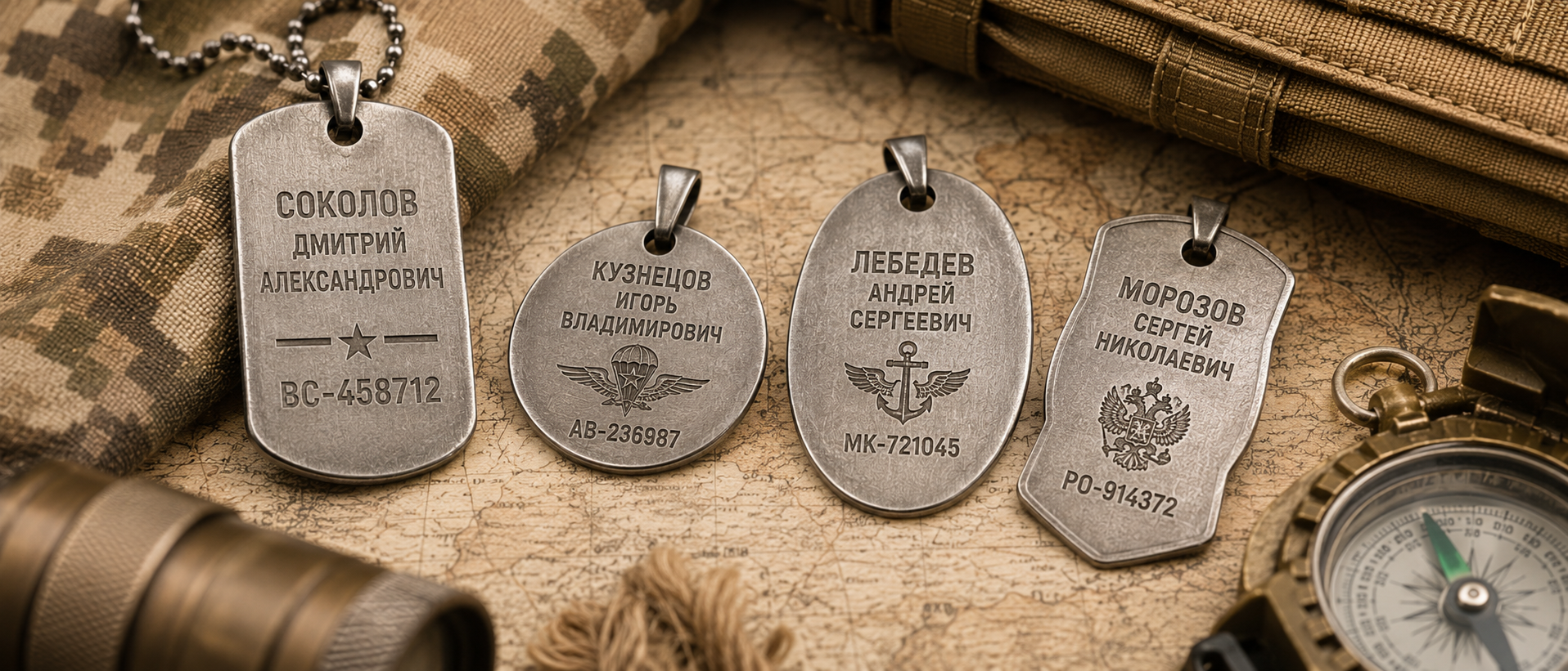 Именные жетоны с лазерной гравировкой