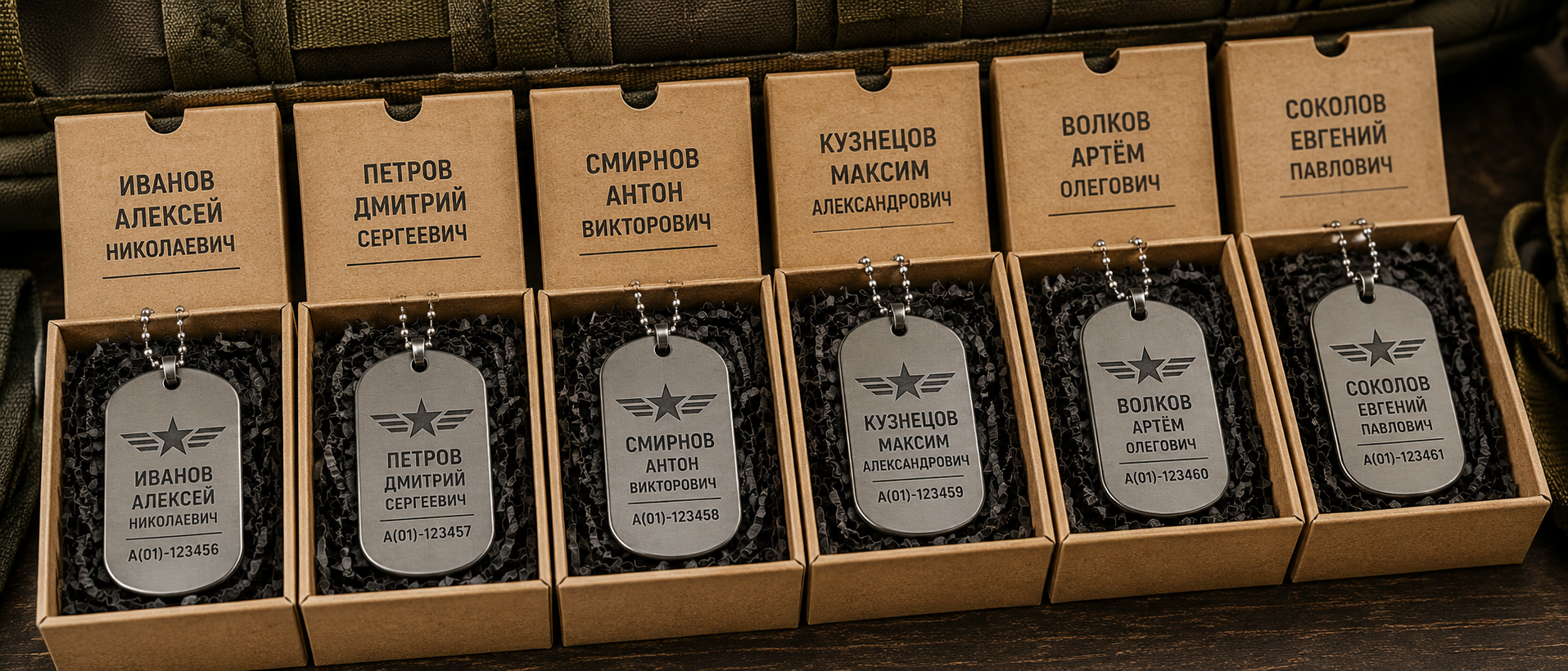 Корпоративная партия именных жетонов