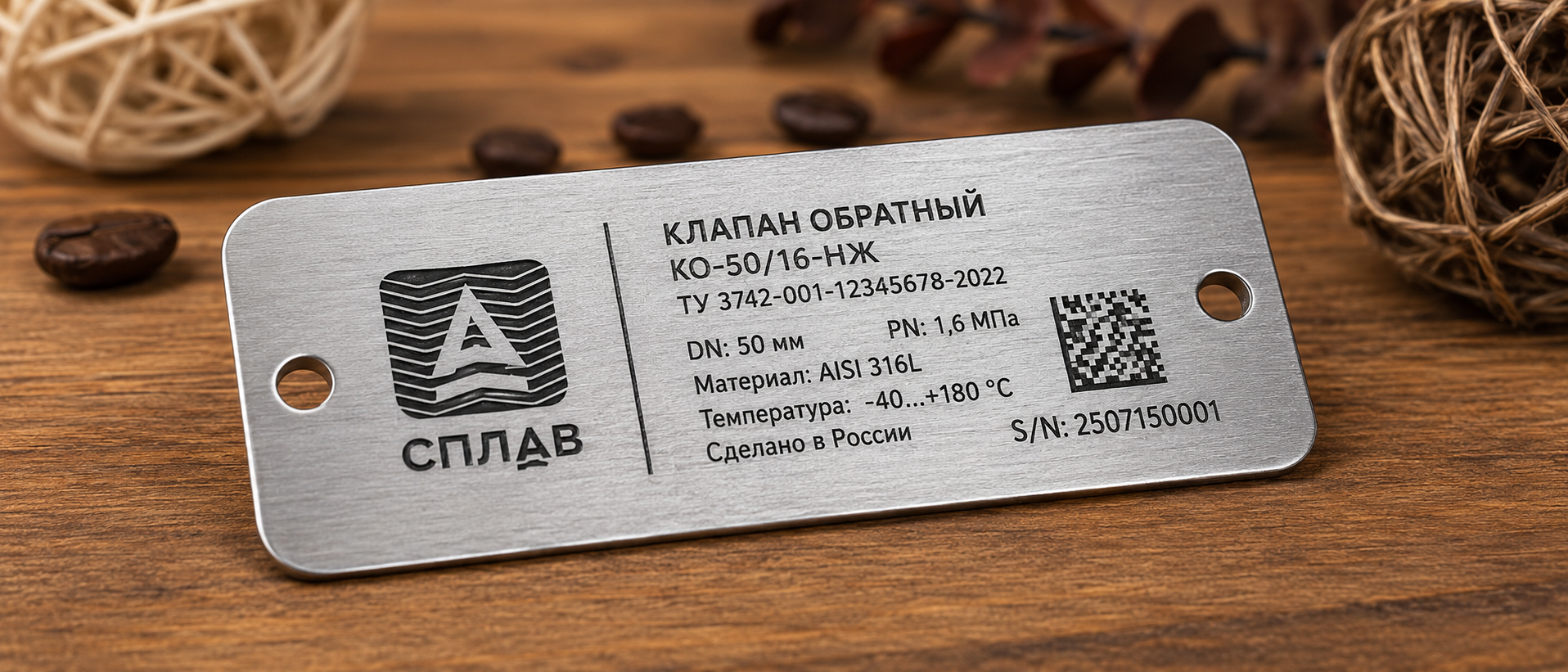 Чёрная лазерная маркировка нержавеющей стали