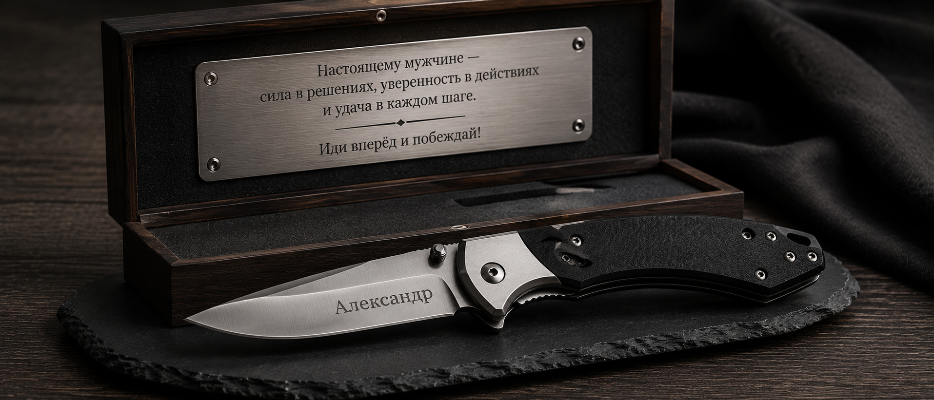 Нож с именной лазерной гравировкой