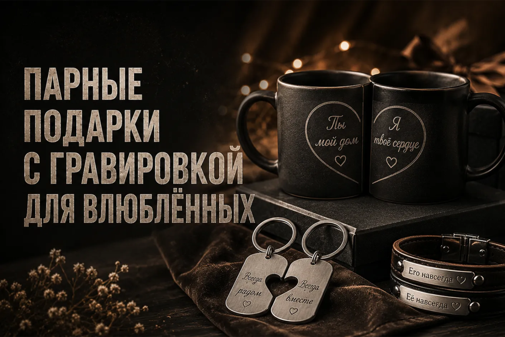 Парные подарки с гравировкой для влюблённых